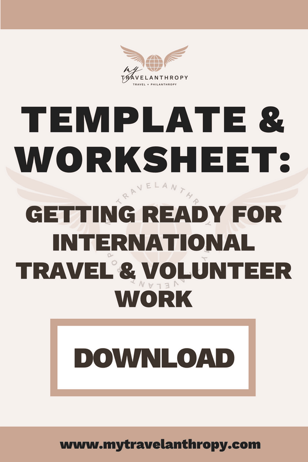 Template and Worksheet - Getting ready for international travel and volunteer work