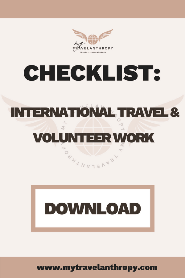 Checklist - International travel and volunteer work - Mytravelanthropy