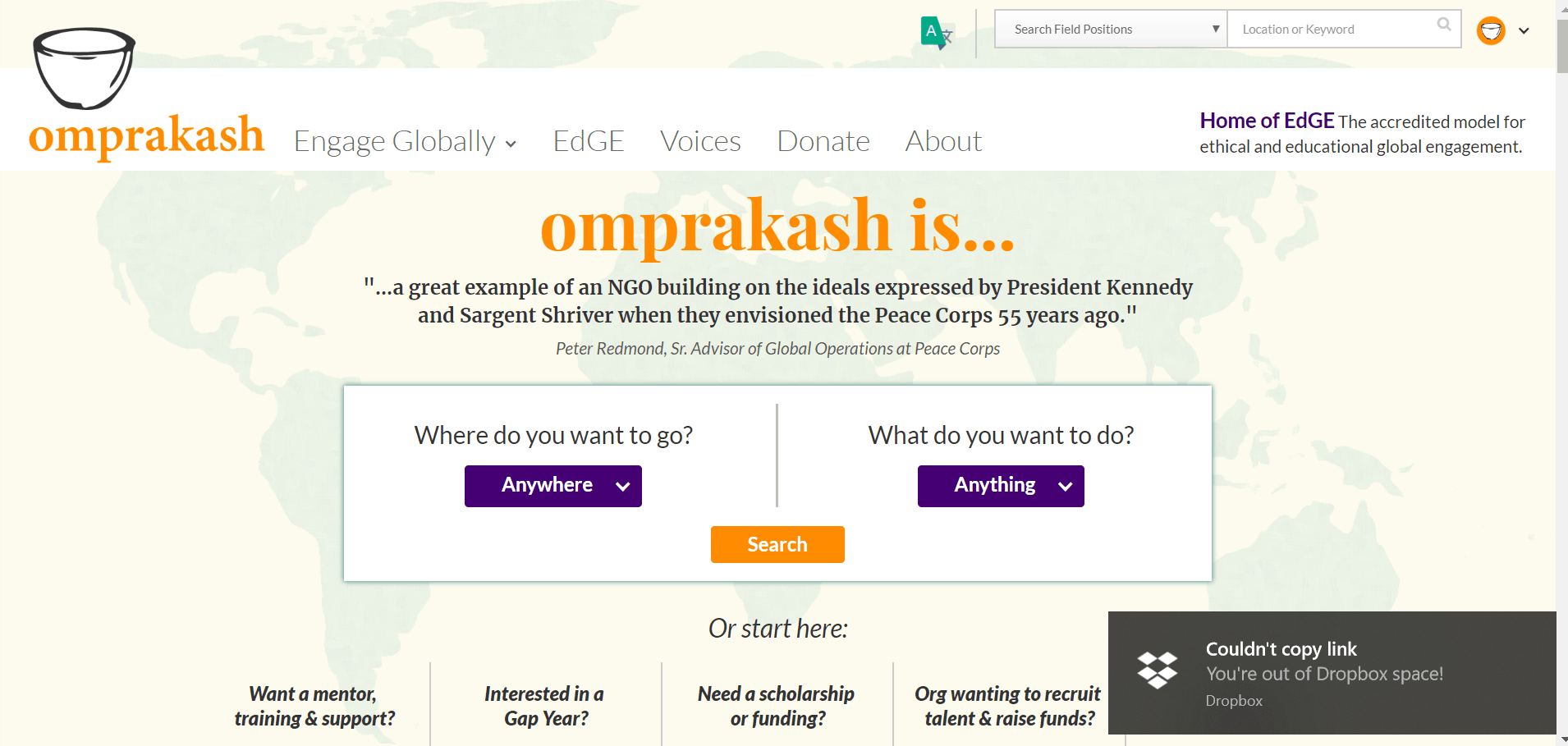 omprakash volunteer abroad organization travel free